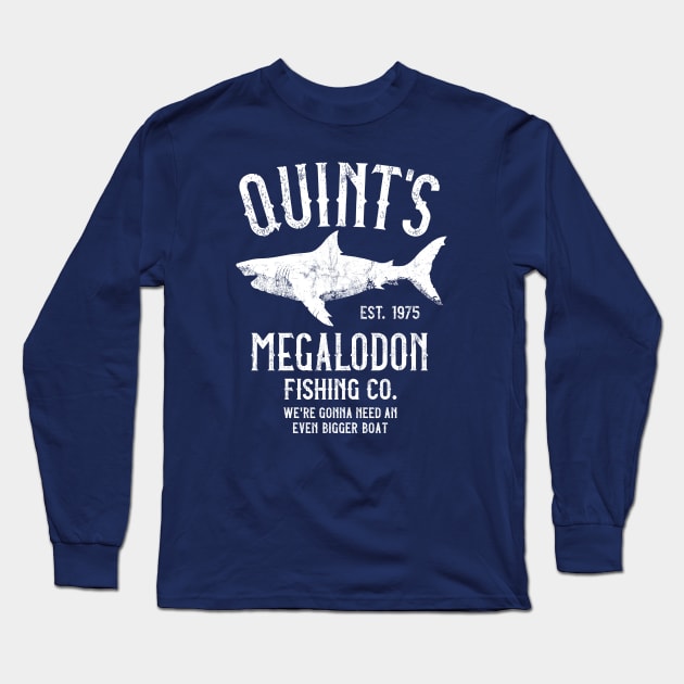 Quint's Megalodon Shark Fishing - The Meg Long Sleeve T-Shirt by IncognitoMode